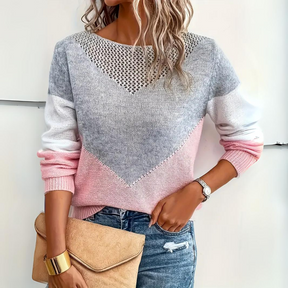 Colorblock Boat Neck Sweater