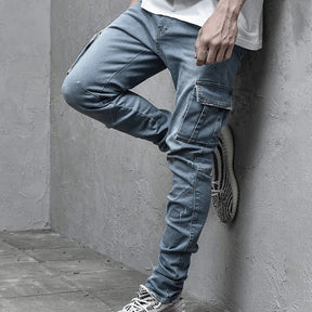 Ultra stretch casual jeans with multiple pockets