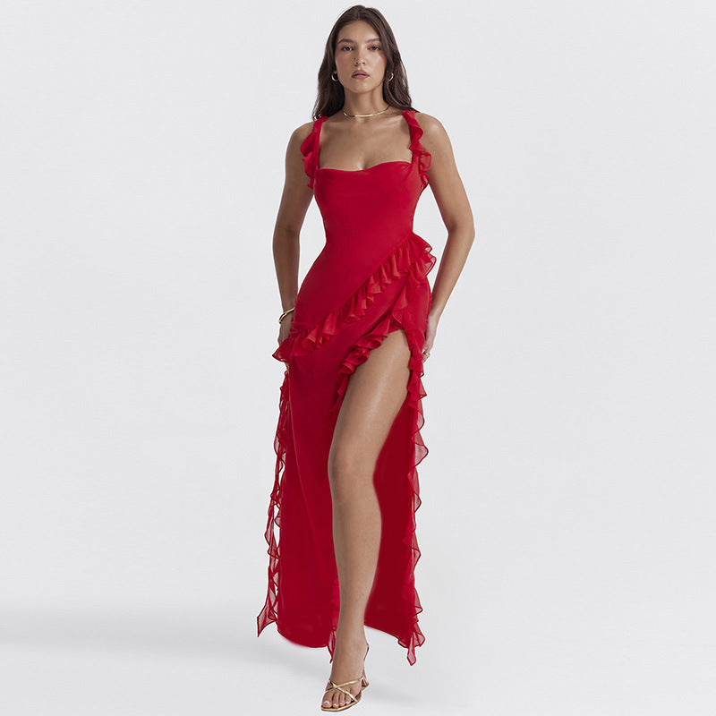 MARIE-CALEY Ruffle Maxi Dress