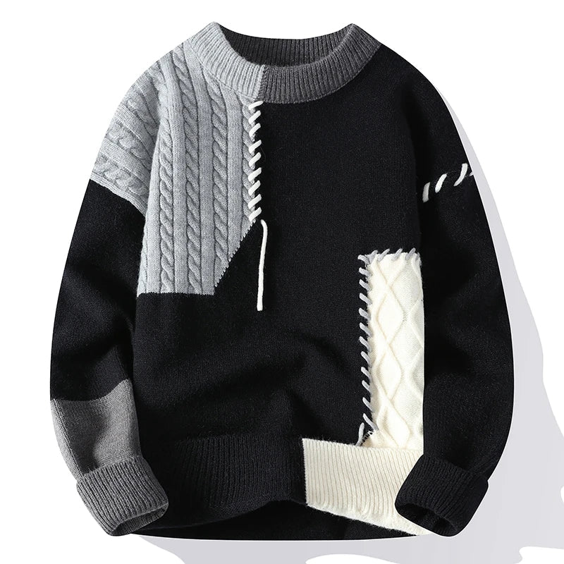 Patchwork Crewneck Sweater