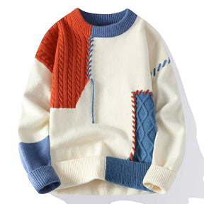 Patchwork Crewneck Sweater