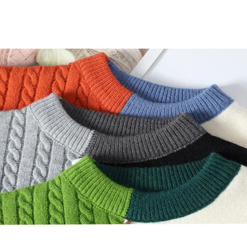 Patchwork Crewneck Sweater