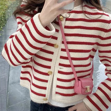 Maritime Charm Striped Cardigan