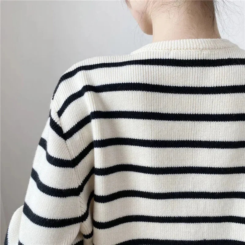 Maritime Charm Striped Cardigan