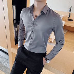 Premium Muscle Fit Solid Color Dress Shirt