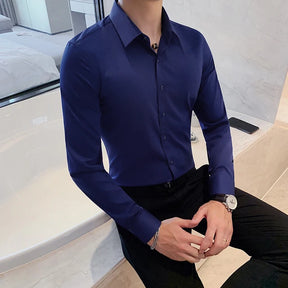 Premium Muscle Fit Solid Color Dress Shirt