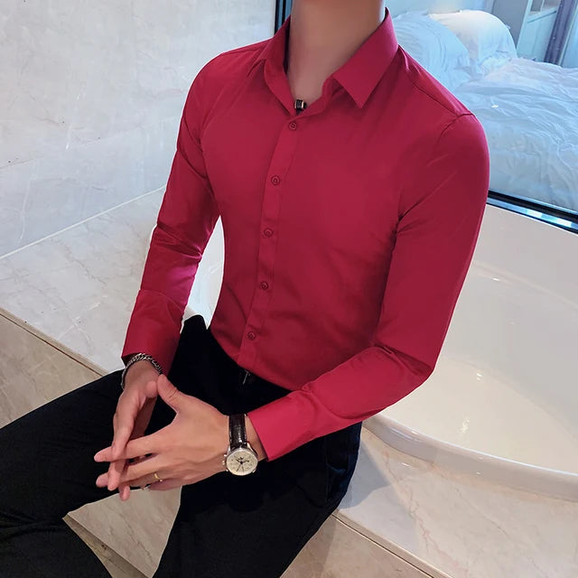 Premium Muscle Fit Solid Color Dress Shirt