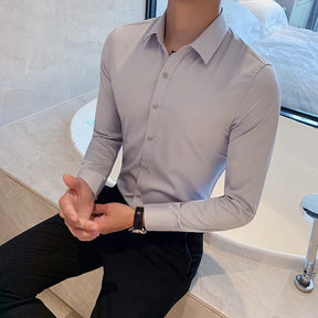 Premium Muscle Fit Solid Color Dress Shirt