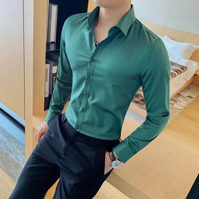 Premium Muscle Fit Solid Color Dress Shirt