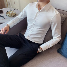 Premium Muscle Fit Solid Color Dress Shirt