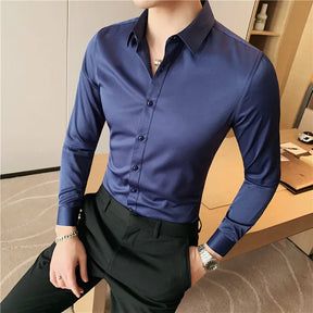 Premium Muscle Fit Solid Color Dress Shirt