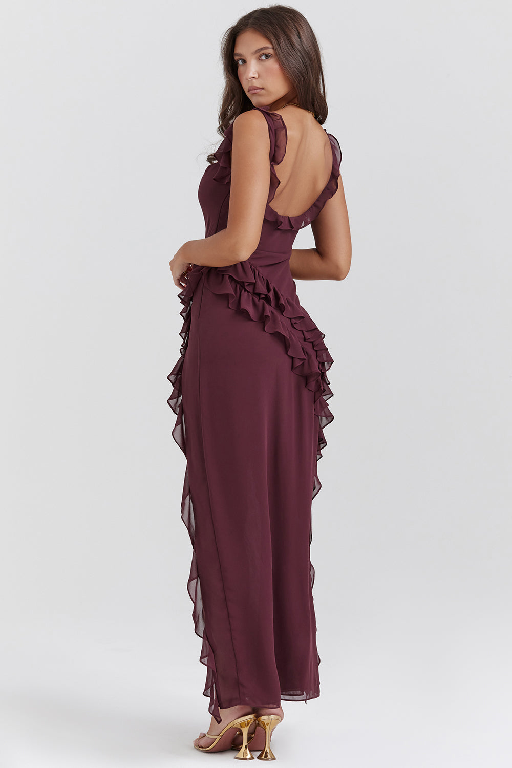 MARIE-CALEY Ruffle Maxi Dress