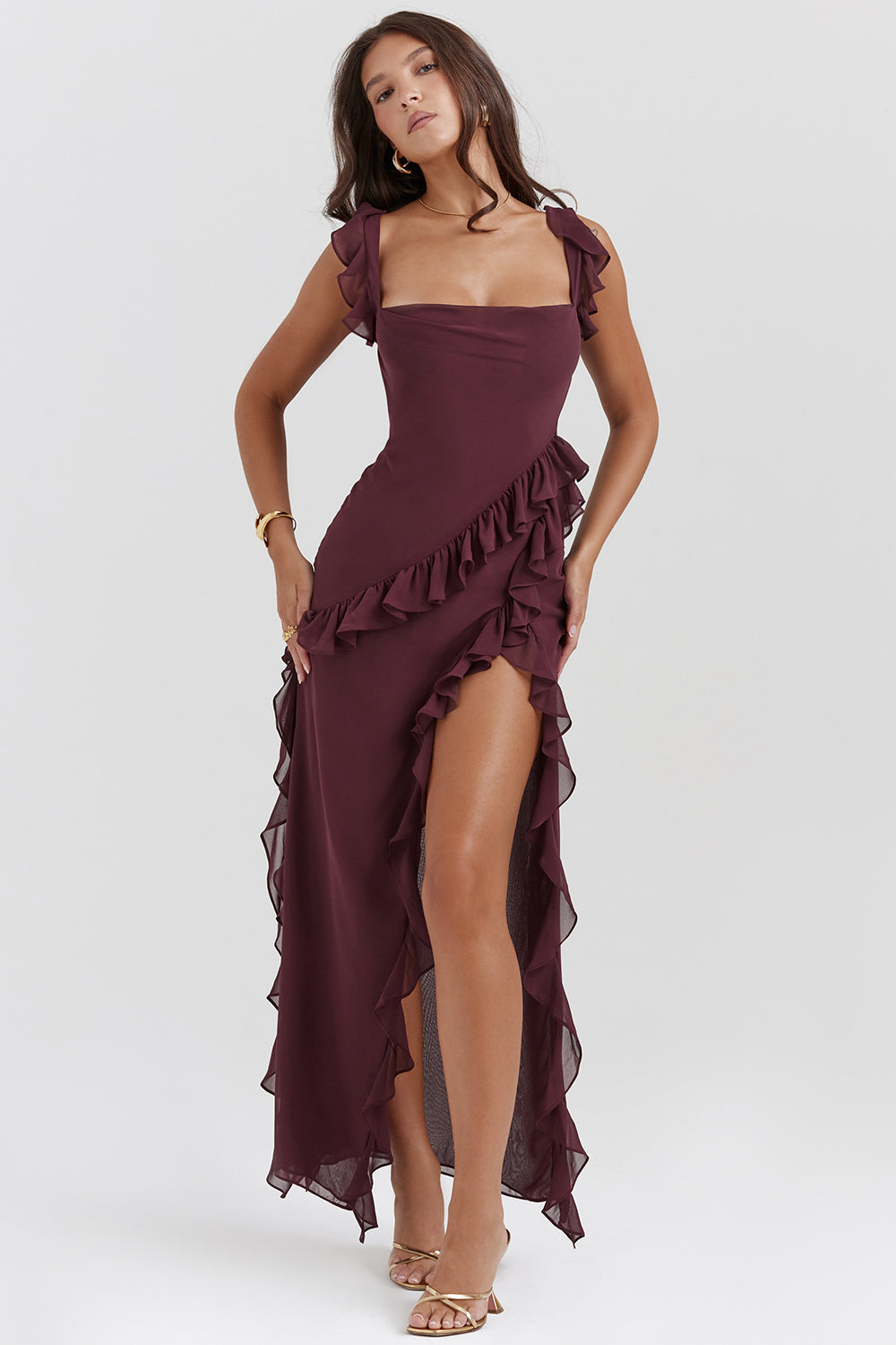 MARIE-CALEY Ruffle Maxi Dress