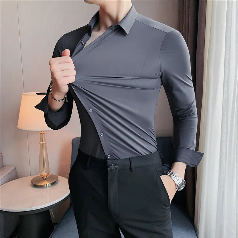 Slim Fit Stretch Casual Shirt