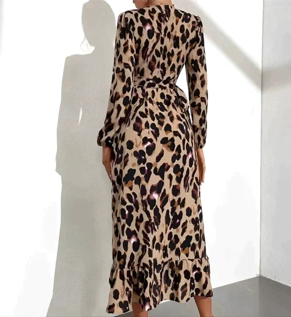 Leopard Print Wrap Dress