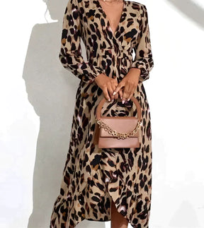 Leopard Print Wrap Dress