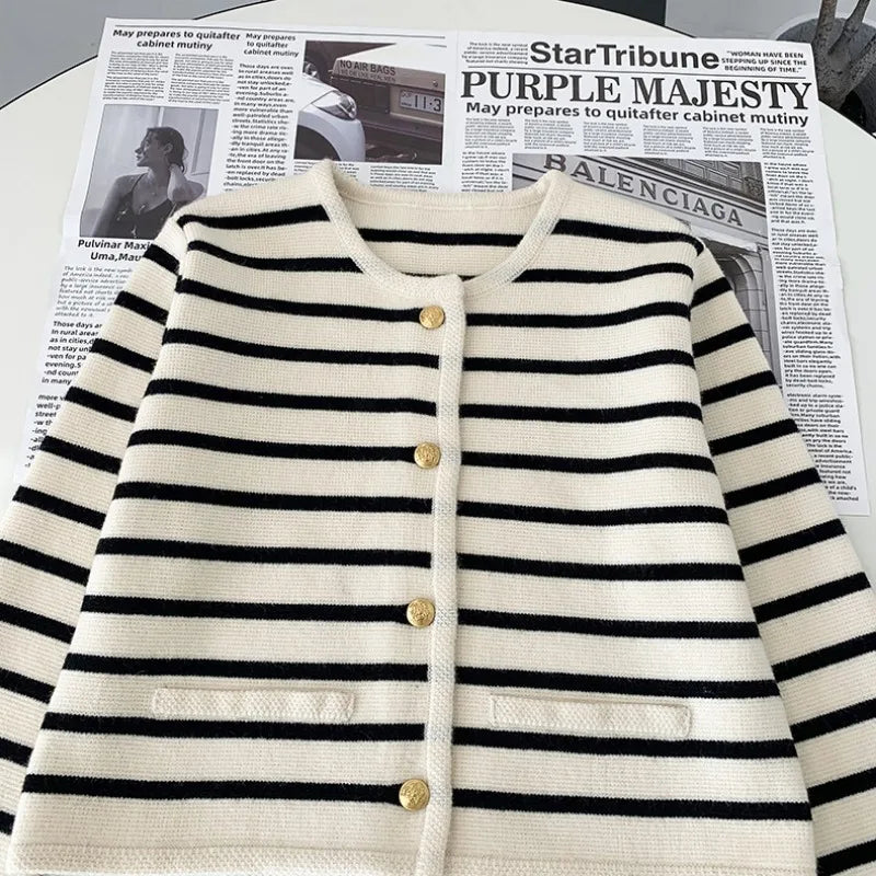 Maritime Charm Striped Cardigan