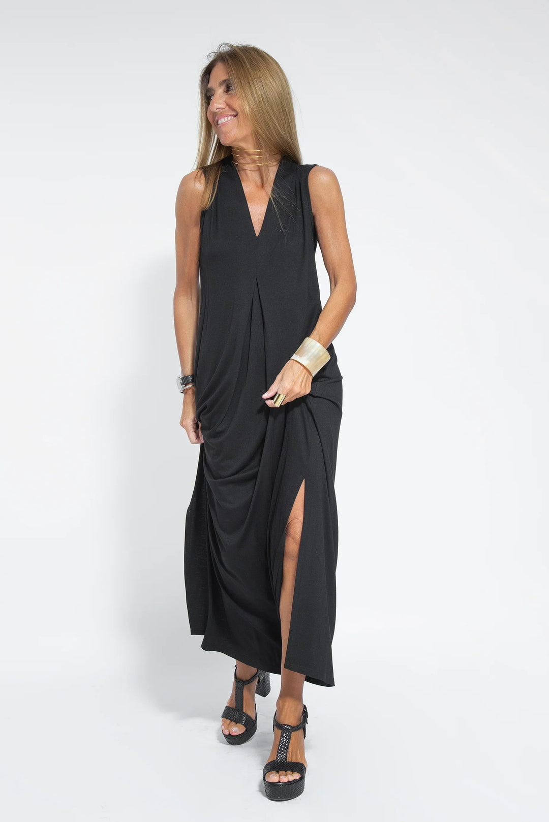 Valéria V-neck Long Dress