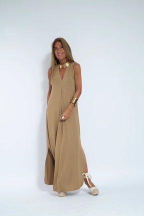 Valéria V-neck Long Dress