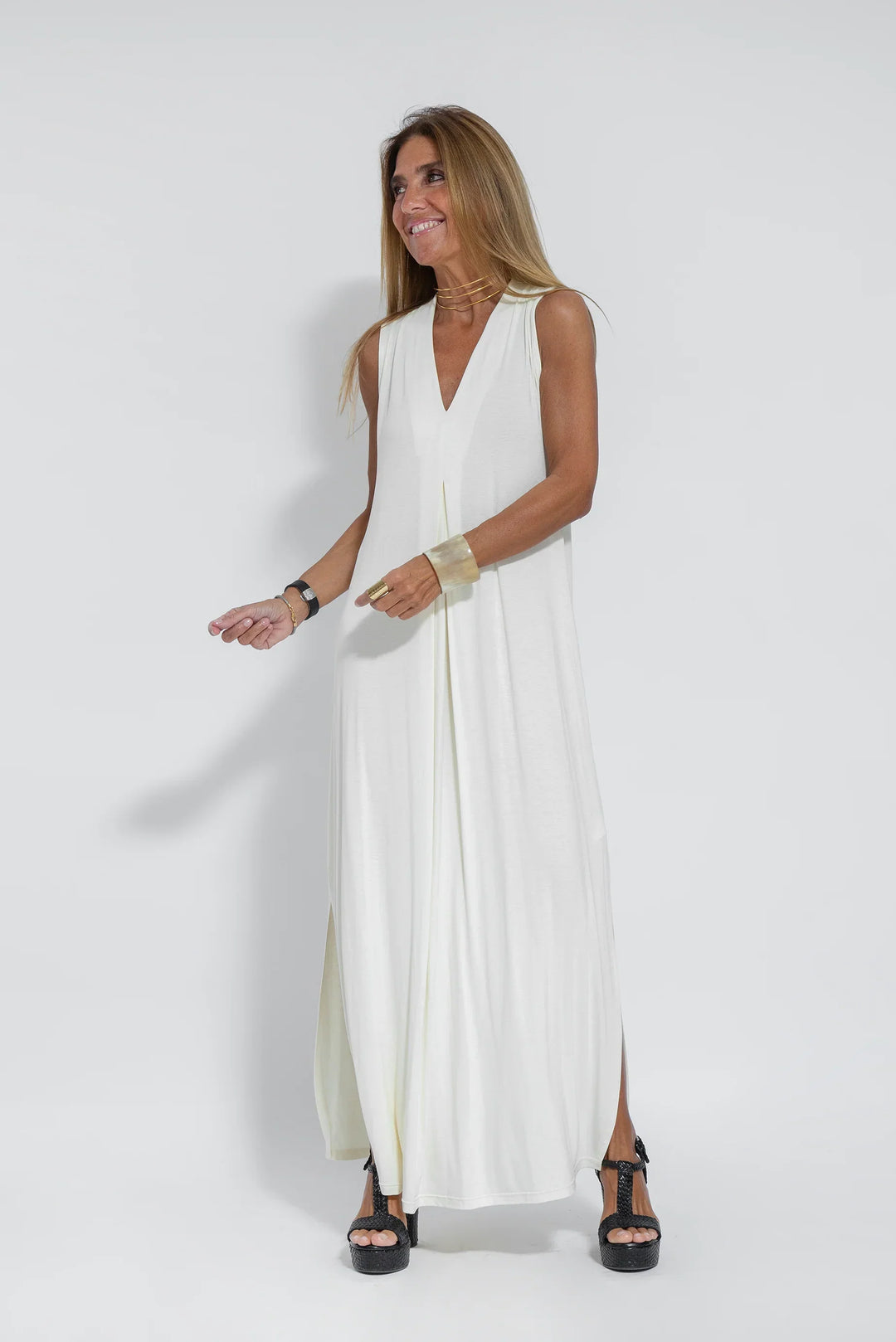 Valéria V-neck Long Dress