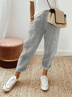 PHOÉBE Striped linen pants