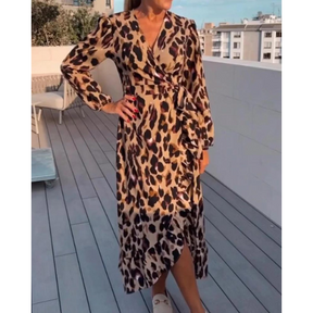 Leopard Print Wrap Dress